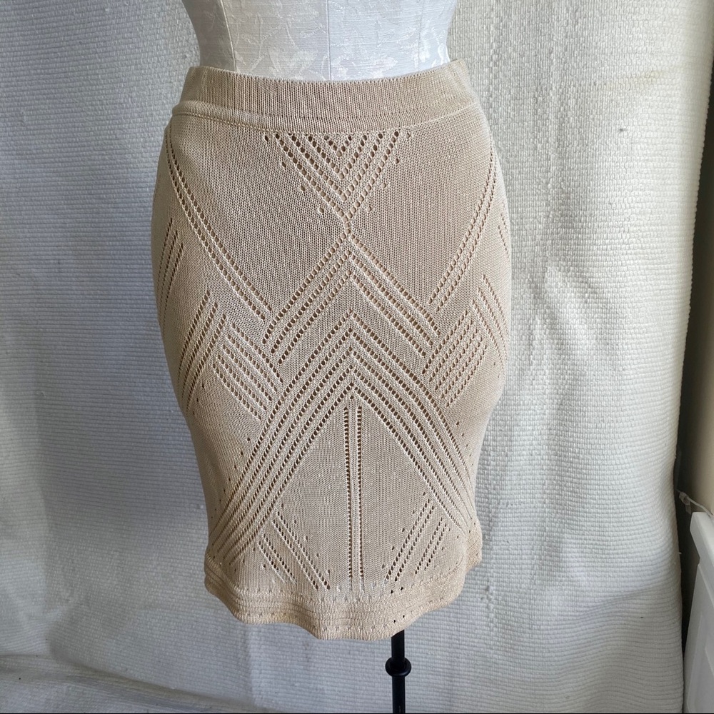 Celine Paris S Sexy Bodycon Boho Knit Pencil Skirt - Picture 8 of 8